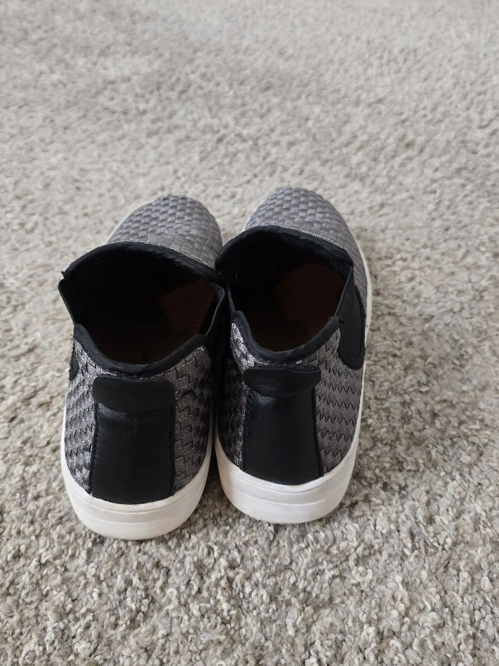 Bernie Mev Woven Slip-On Casual Shoes Suede Upper Gray/Black US 8.5 EU 39